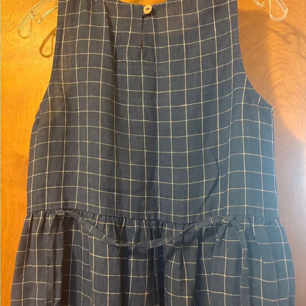 NotPerfectLinen Napa Dress in Blue Checks Size S/M - Picture 3 of 6